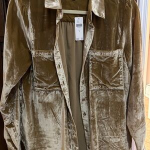 Pilcro Tan Velvet Shirt